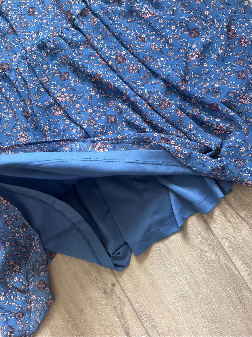 Blue Floral Long-Sleeve Smocked Dress - Picture 5 of 6